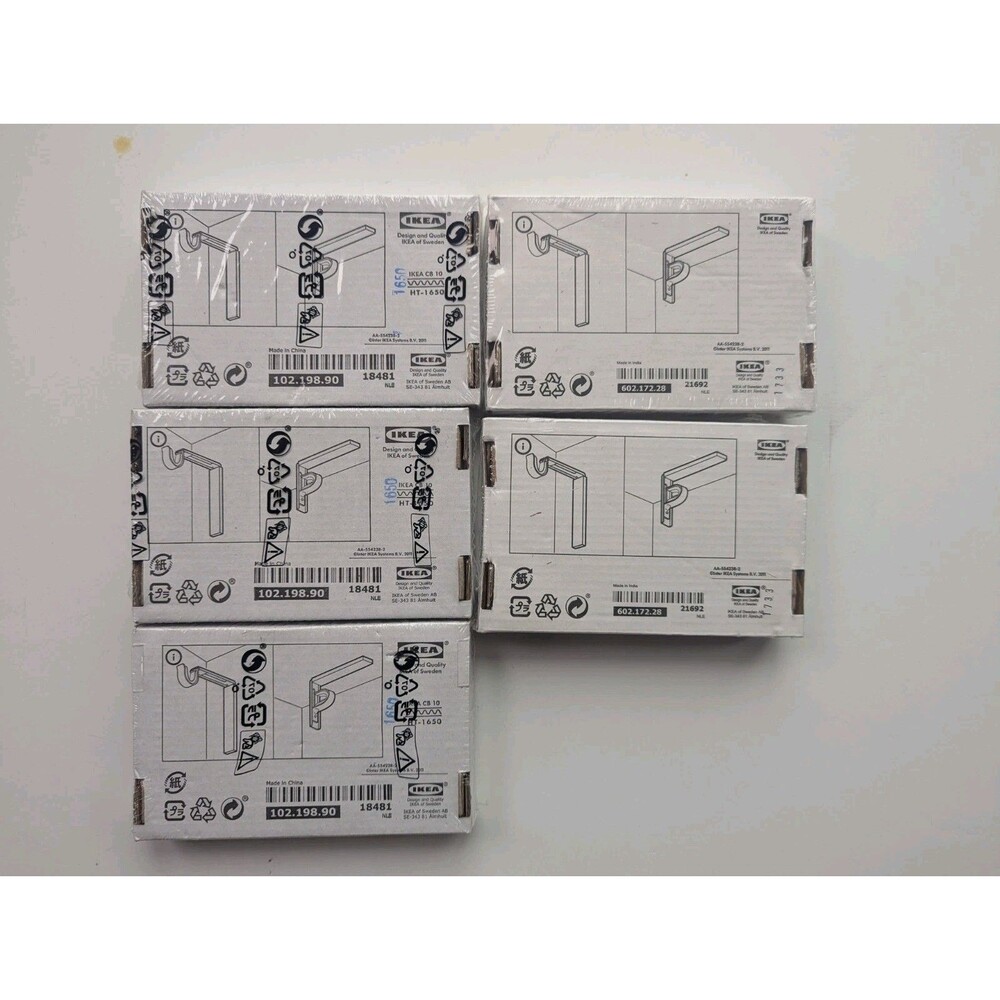 5 PACK IKEA BETYDLIG Curtain Rod Wall Mount Ceiling Hanging Bracket Grey & Black - Picture 2 of 2